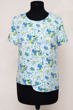 Блузка 1839ЮП, голуб.цветок #40ГЦ091839ЮП