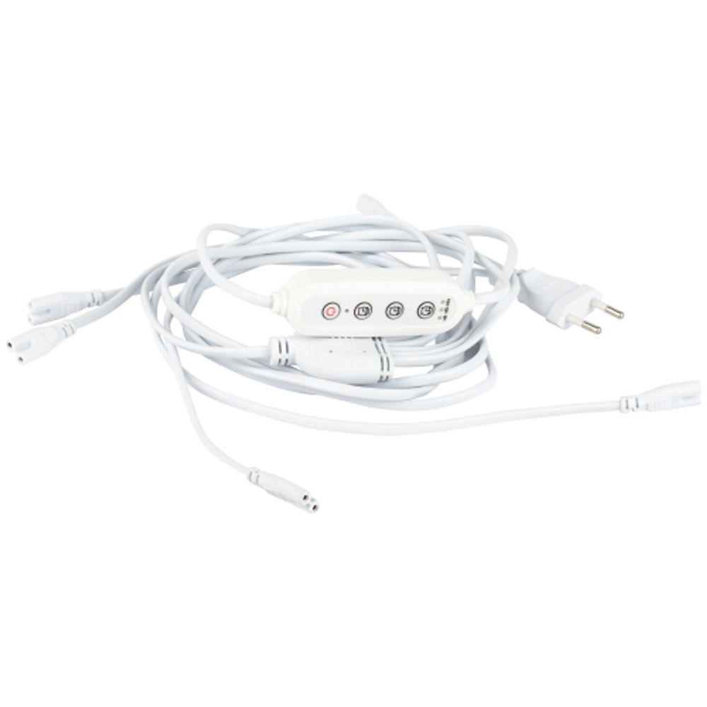 Разветвитель сетевой для линейных светильников ЭРА Разветвитель 5х IEC C7 2pin+timer на 5 точек с таймером 9, 12, 15H 2м | Аксессуары для фито светильников