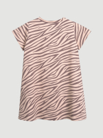 Платье трапеция Mjölk Зебра розовая, с коротким рукавом, уценка