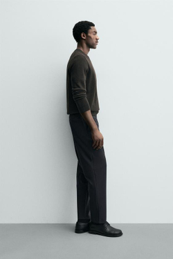 ZARA БРЮКИ REGULAR FIT КОМФОРТНОЙ ПОСАДКИ, МОРСКОЙ СИНИЙ