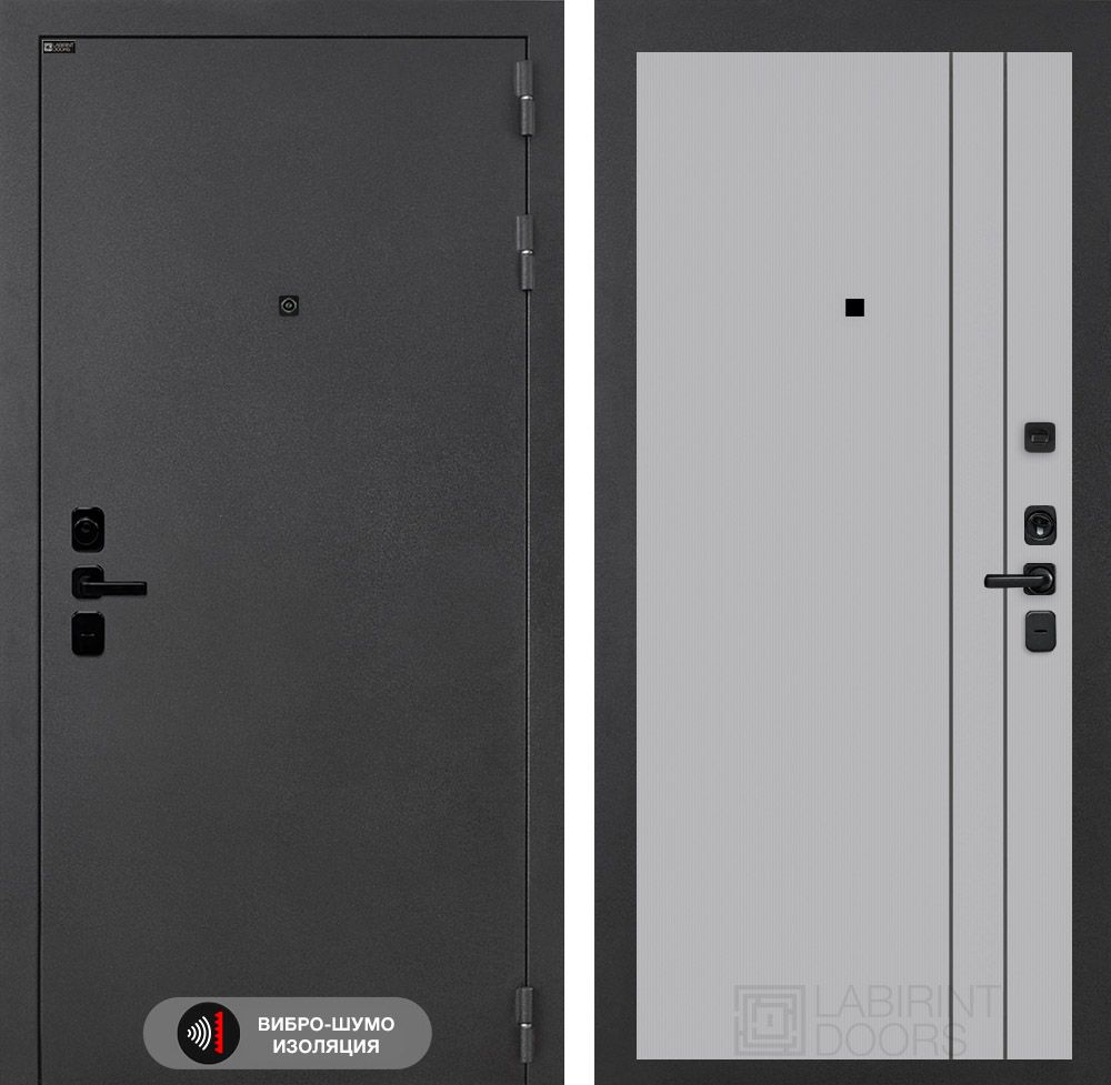 Входная дверь Лабиринт СОНАЛАБ - 10 Серый софт рельеф