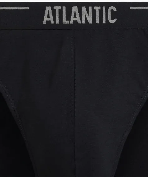 Мужские трусы (3шт) слипы спорт Atlantic 3MP-094, хлопок, темно-фиолетовый + черный + темный хаки