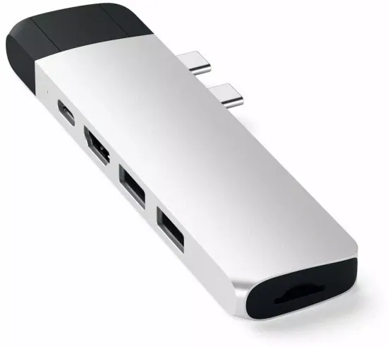 USB-концентратор Satechi Type-C Pro Hub Adapter with Ethernet (ST-TCPHE), разъемов: 3, Silver