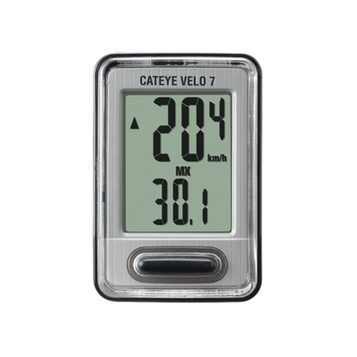 Велокомпьютер Cateye Velo-7, 7 функций, 4 опции, с одной кнопкой, черный