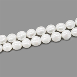Хрустальный жемчуг в форме монетки, белый, 14,5мм