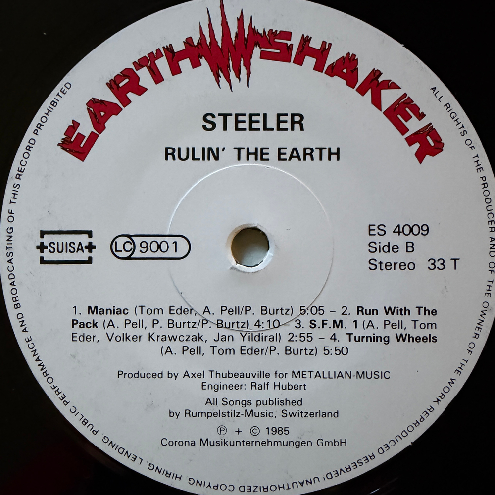 Steeler ‎– Rulin' The Earth (Германия 1985г.) Т