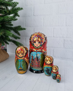 Матрешка Санкт-Петебург 15см 5 мест