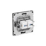 Компьютерная розетка RJ-45 без шторки, кат.6А двойная, KANT, черный уголь