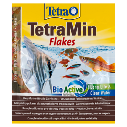 TetraMin корм для всех видов рыб в виде хлопьев 12г (sachet)