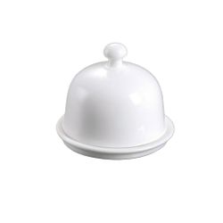 Масленка икорница 30 мл d 8,8 см h8 см с крышкой белая фарфор NEW P.L. Proff Cuisine [1]