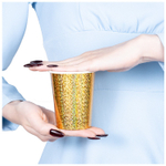 Стаканы голографичные в золотом цвете, 250 мл, 6 шт