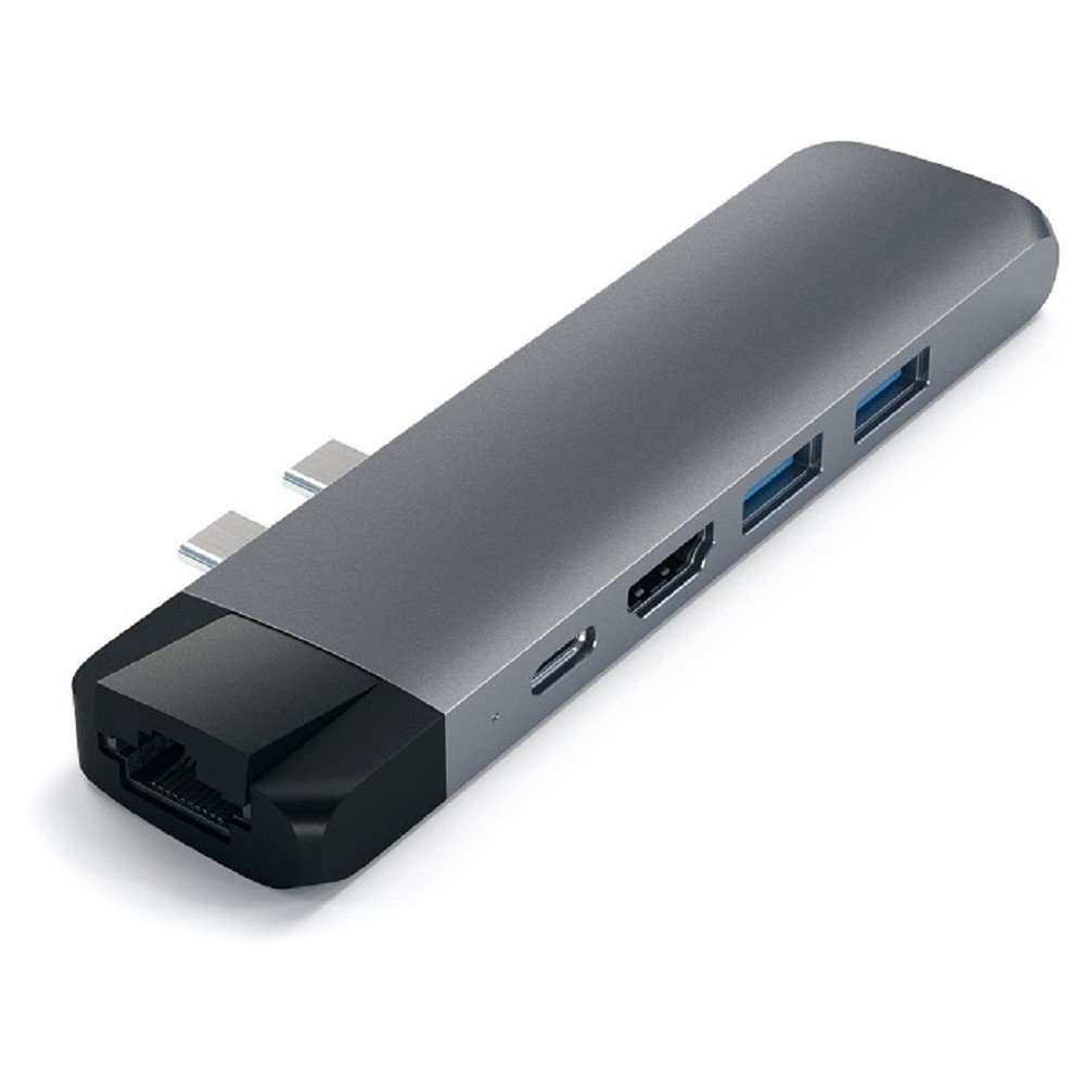 Док-станция для ноутбука/ПК Satechi [ST-TCPHEM] Адаптер USB Aluminum Pro Hub with Ethernet & 4K HDMI). Цвет серый космос