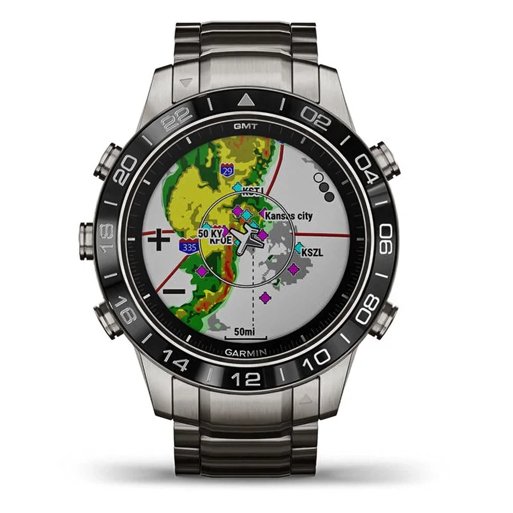 Спортивные титановые наручные часы GARMIN MARQ AVIATOR, 010-02006-04