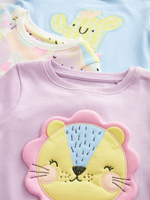 Пижама для девочки Next Q63-712, 3 шт., Сиреневый, Голубой