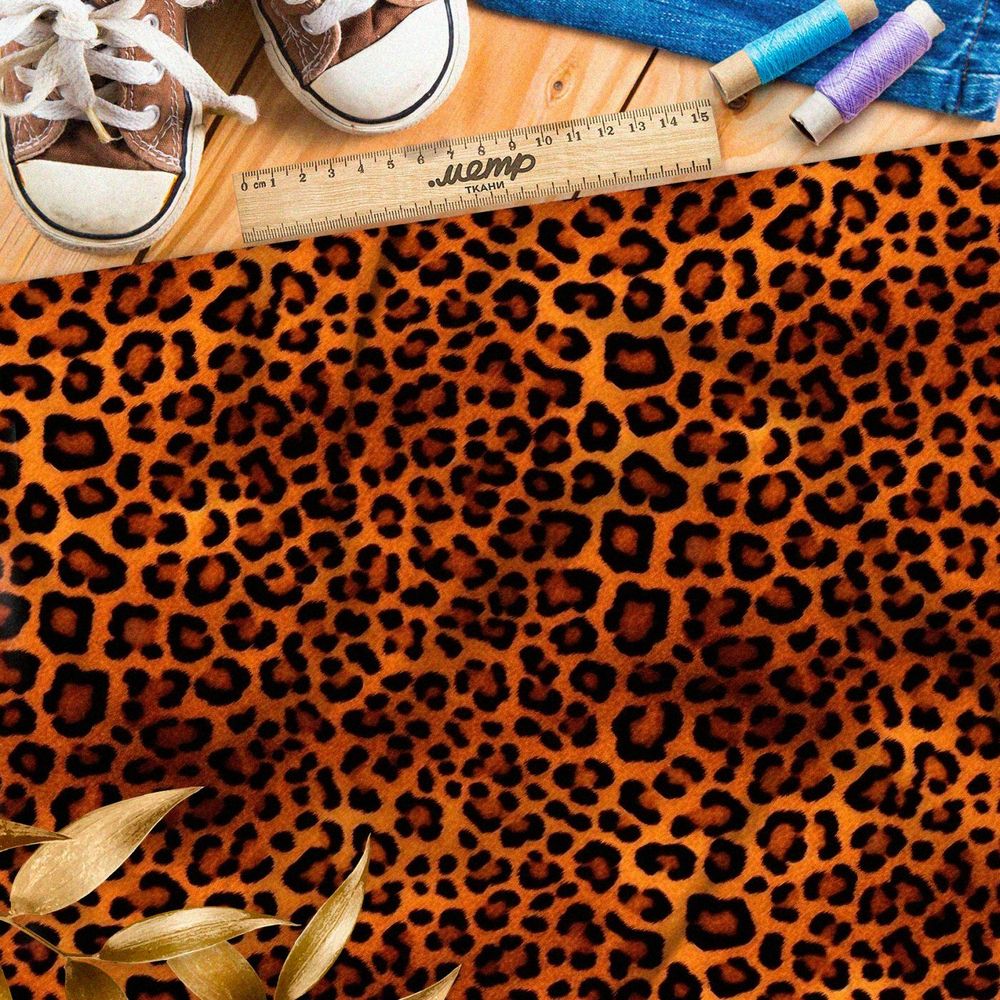 Ткань премиум мембрана принт леопардовый