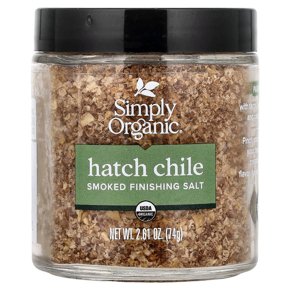 Simply Organic, Копченая соль для финиша, Hatch Chile, 74 г (2,61 унции)