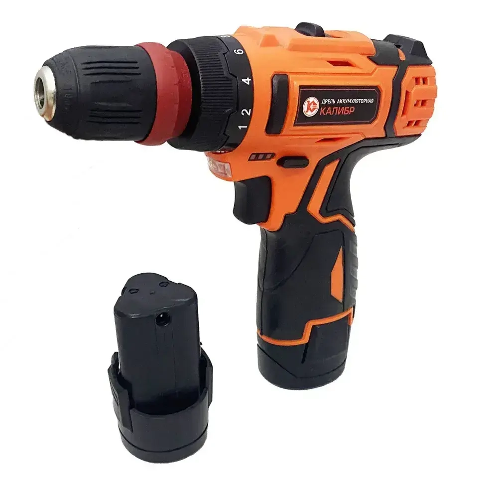 Аккумуляторная дрель-шуруповерт Калибр ДА-12 2 скоростной Съемный патрон
