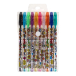 Набор гелевых ручек 10 цветов с блестками, рисунок на корпусе