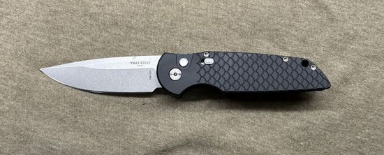 Нож автоматический Pro-Tech TR-3 ( Лимитка Blade Show 2024) - рукоять алюминий, клинок 154СМ, предохран. серебро