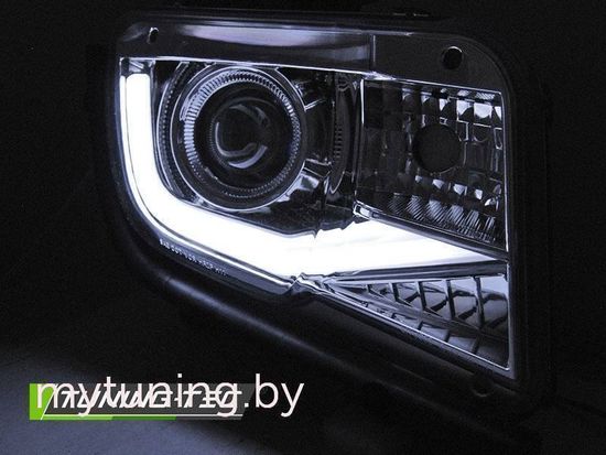 Передние фары Tube Light для Chevrolet Camaro V (09-13) хромированные