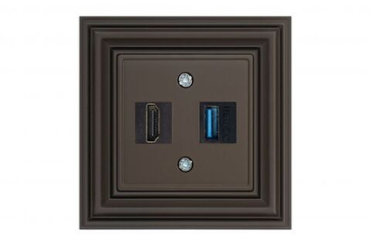 Розетка HDMI USB коричневая омбре LIREGUS RETRO