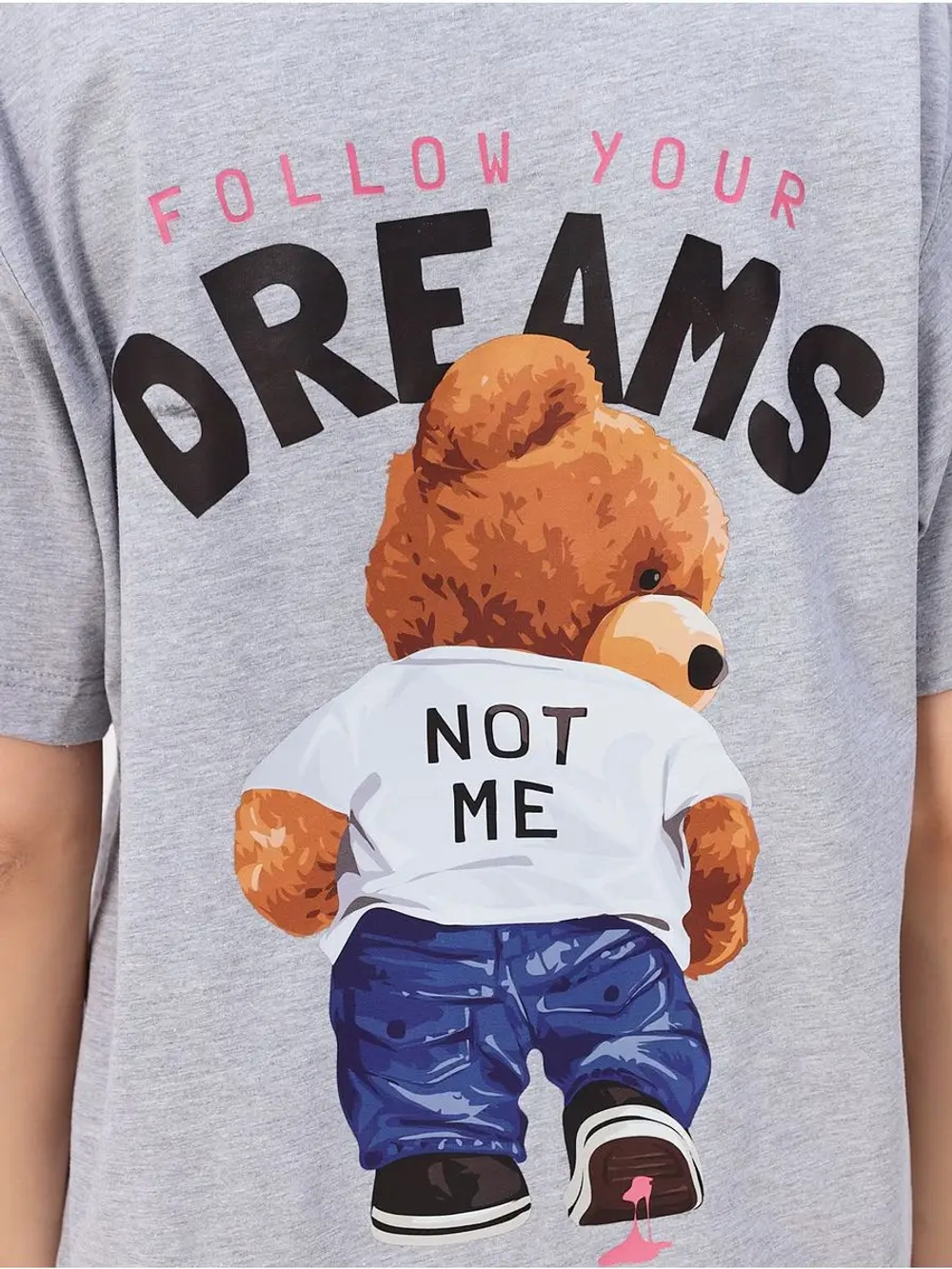 Футболка с принтом на спине Мишка Тедди 100 % хлопок