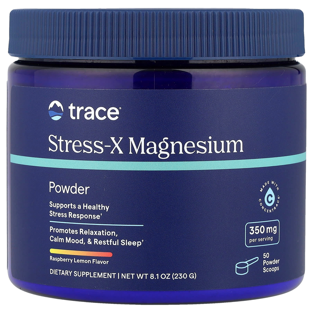 Trace, Stress-X, магний в порошке, малина и лимон, 230 г (8,1 унции)