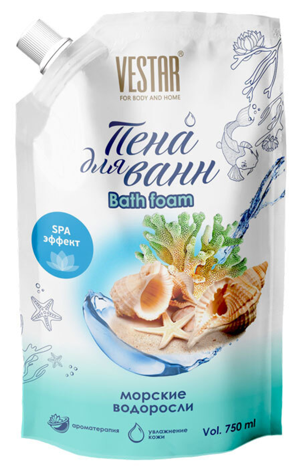 Пена для ванн Vestar Морские водоросли 0,75 л.