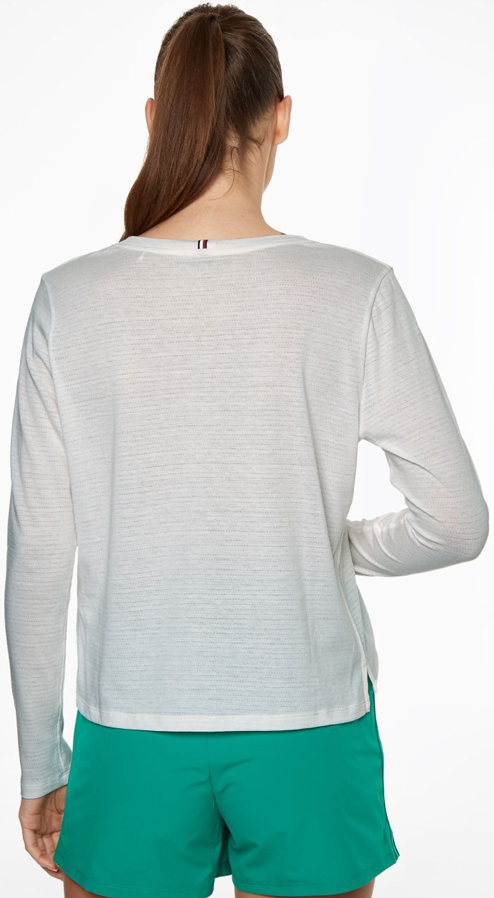 Женская теннисная футболкаTommy Hilfiger Long Sleeve Mesh Tee - White