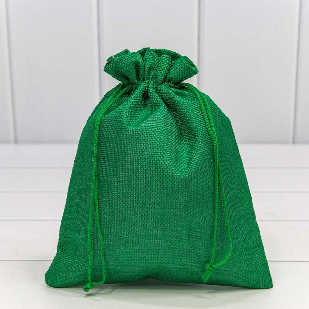 Мешочек 18х23см Лен искусственный (Зеленый)