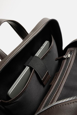 ZARA РЮКЗАК ТЕКСТУРНЫЙ, КОРИЧНЕВЫЙ