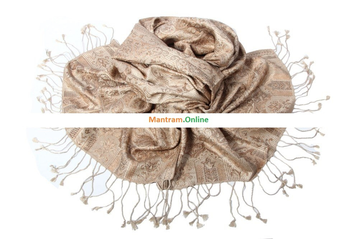 Палантин с бахромой шелк 55 х 190 см.