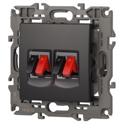 Розетка ЭРА Elegance 14-3112-05 аудио двойная IP20 антрацит