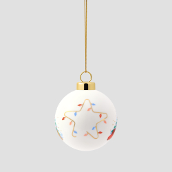 Набор из 3 елочных шаров Farforite «Новогодний сюжет» в подарочной коробке