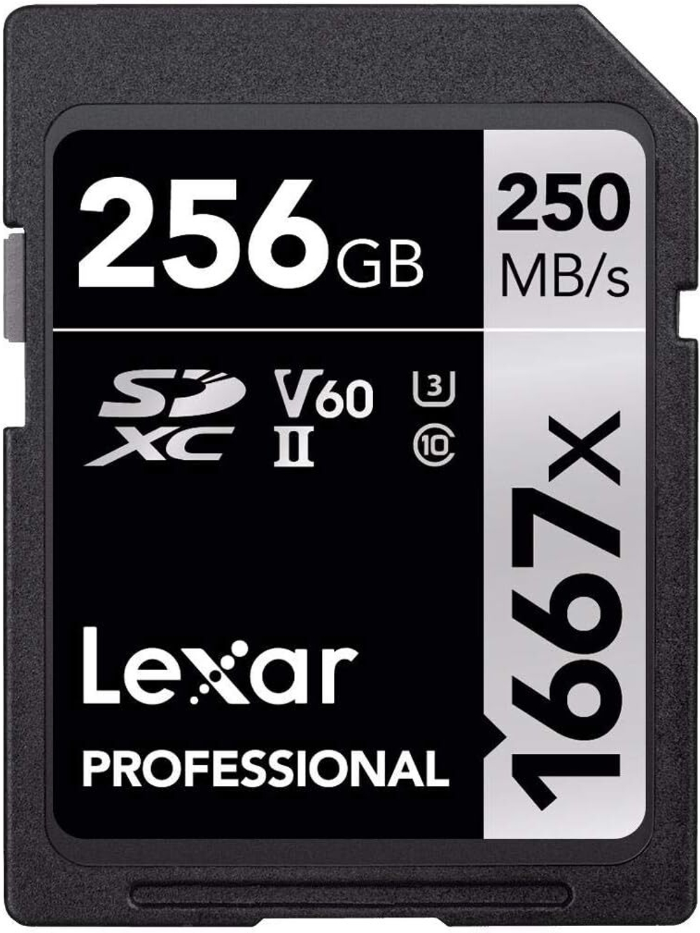 Карта памяти Lexar Professional 1667x SDXC 256 ГБ UHS-II W/R 250/120 C10 V60 U3