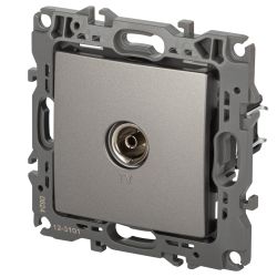 Розетка ЭРА Серия 12 12-3101-16 TV одиночная, титан | ЭРА 12 Титан