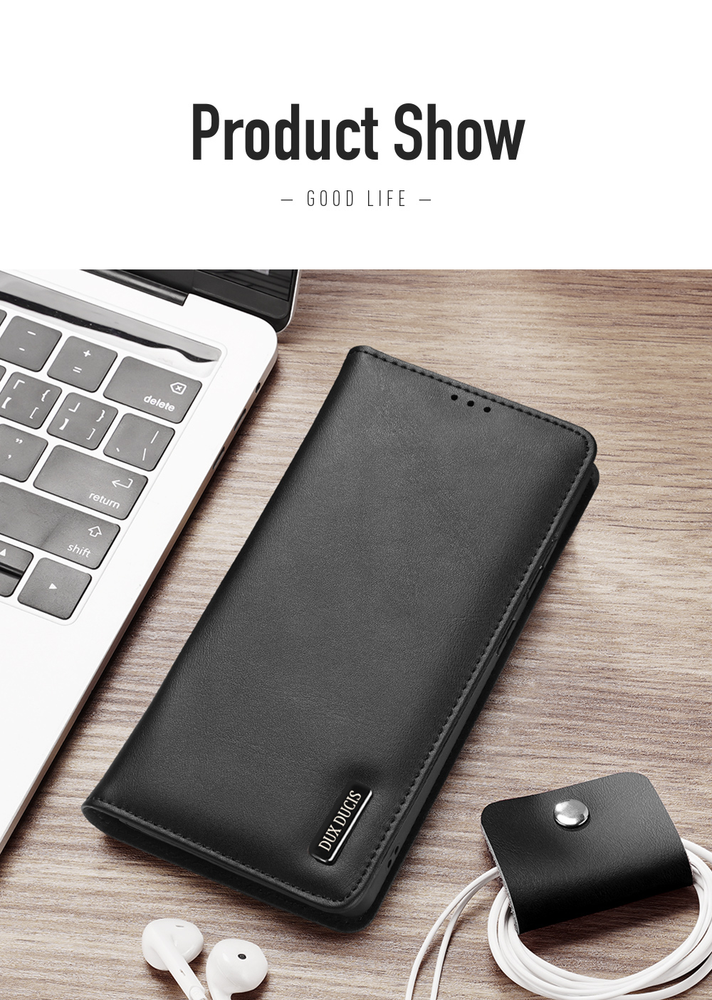 Чехол книжка из натуральной кожи с защитой RFID от Dux Ducis для Samsung Galaxy S25 Ultra, серия Hivo Series Case