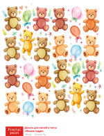 Трансфер переводной - декаль для свечей и гипса мишки Тедди 009