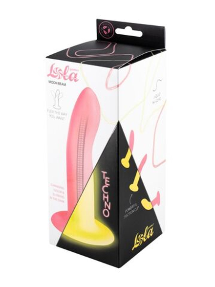 Розовый гнущийся нереалистичный дилдо Moon Beam - 16,6 см.