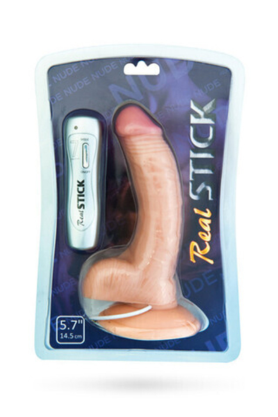 Реалистичный изогнутый вибратор на присоске Real Stick 5,7'' (Цвет: телесный)