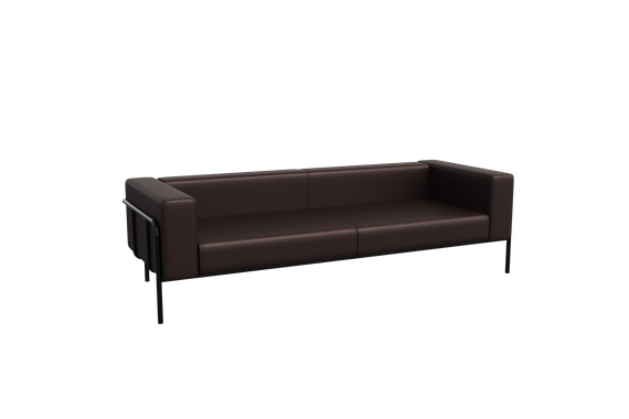 Flex Диван трехместный FLX-3 Latte Lux 405/Металл Черный 2100*915*690