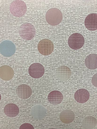 Обои ERISMANN-R винил вспененный на бумаге 0,53х10м. кружочки розовые