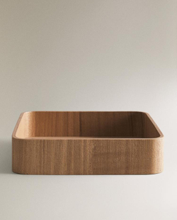 ZARA HOME ДЕРЕВЯННАЯ ПОДСТАВКА ДЛЯ САЛФЕТОК, СВЕТЛО-БЕЖЕВЫЙ