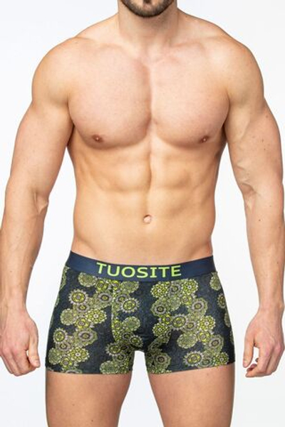 Мужские трусы-боксеры с узором в виде мандалы (Размер: XXXL) (Цвет: серый с голубым)