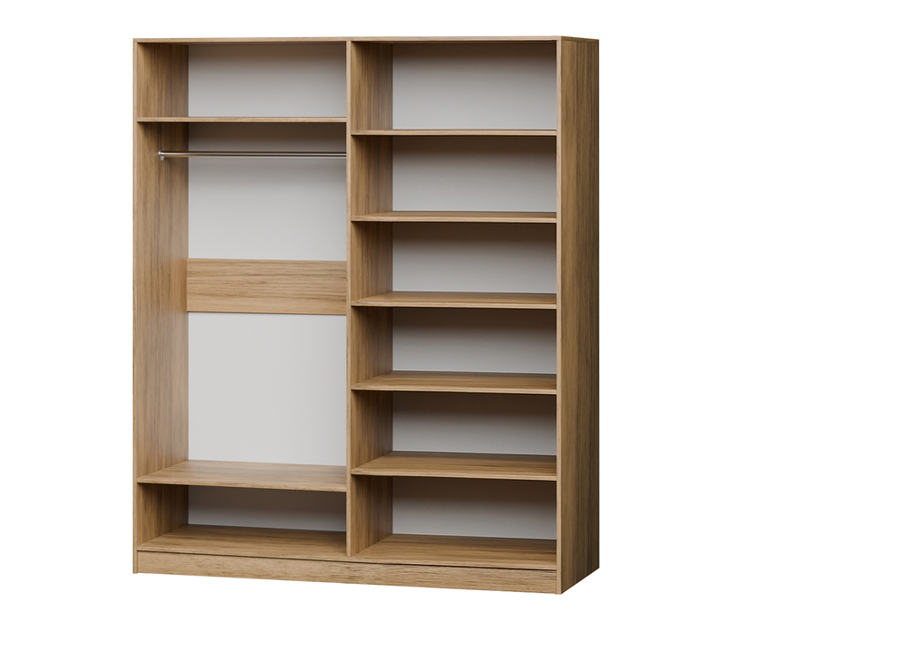 Шкаф Агератум МДФ четырехсекционный Сапфир структурный (0,3) G4018-62A матовая - Дуб молочный 8622  220*60*260