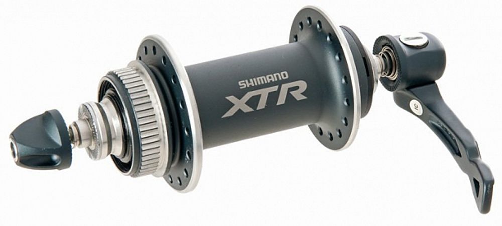 Втулка передняя 36H HB-M975A XTR SHIMANO под диск торм, алюм. серая быстросъёмная