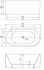 Ванна акриловая Vincea VBT-428-1700 170x80 белый