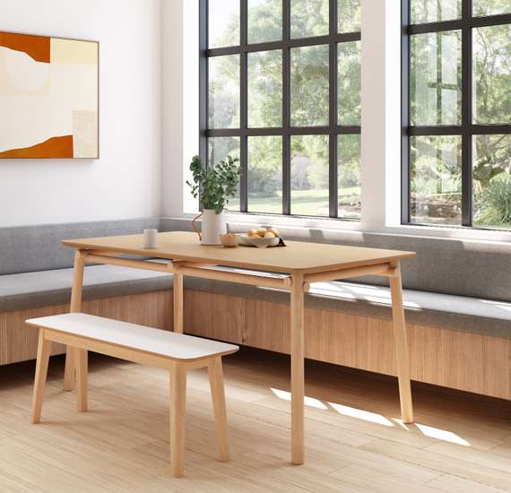 Обеденный стол Meiko 160х80 см, массив дуба, меламин