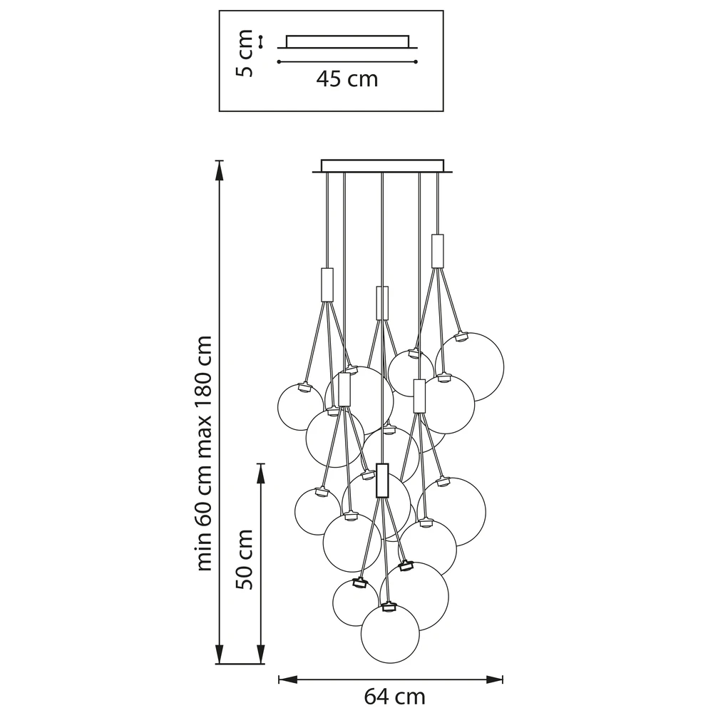 Каскадная люстра Lightstar SFERETTA 801180