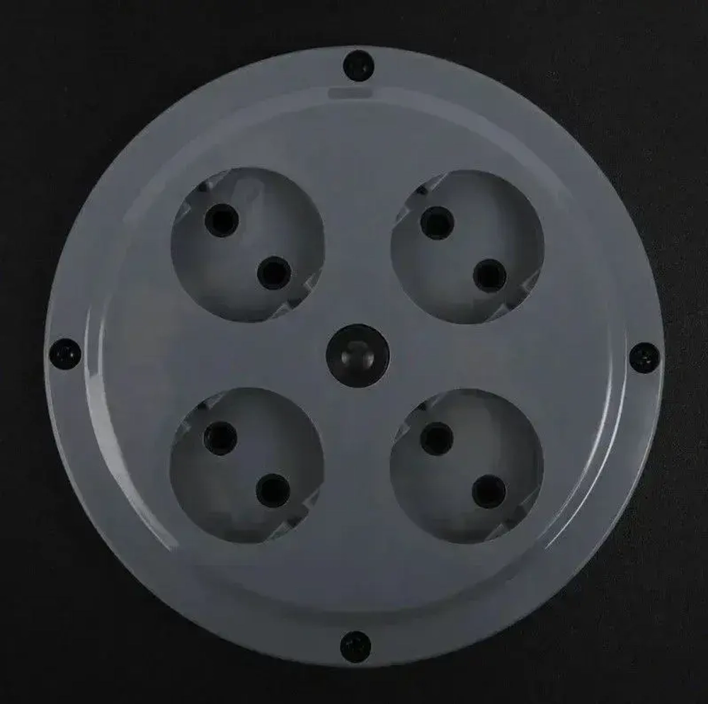 Катушка металлическая 4 розетки без заземления IP20, УХЛ2